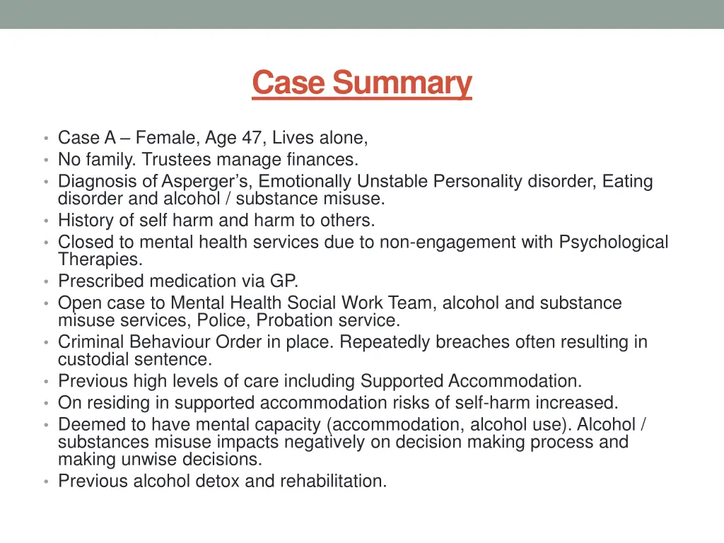 case summary