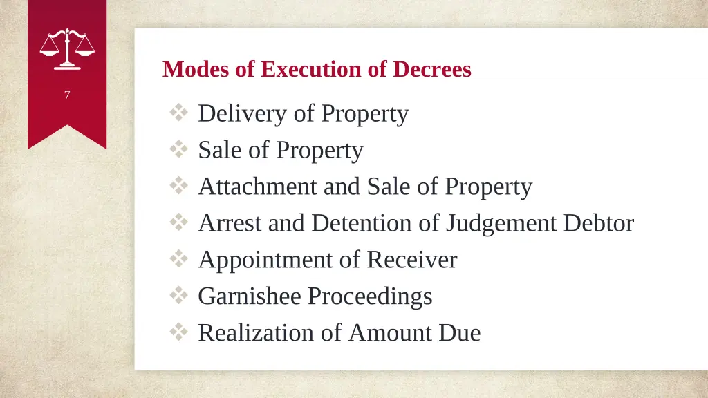 modes of execution of decrees