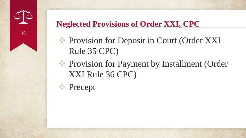 neglected provisions of order xxi cpc 1