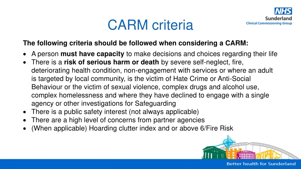 carm criteria