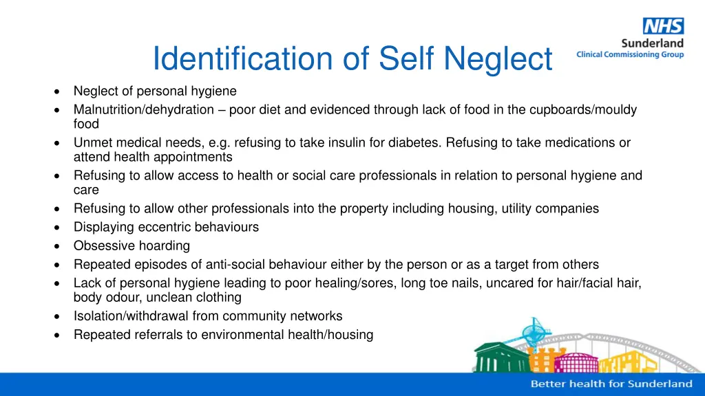 identification of self neglect neglect