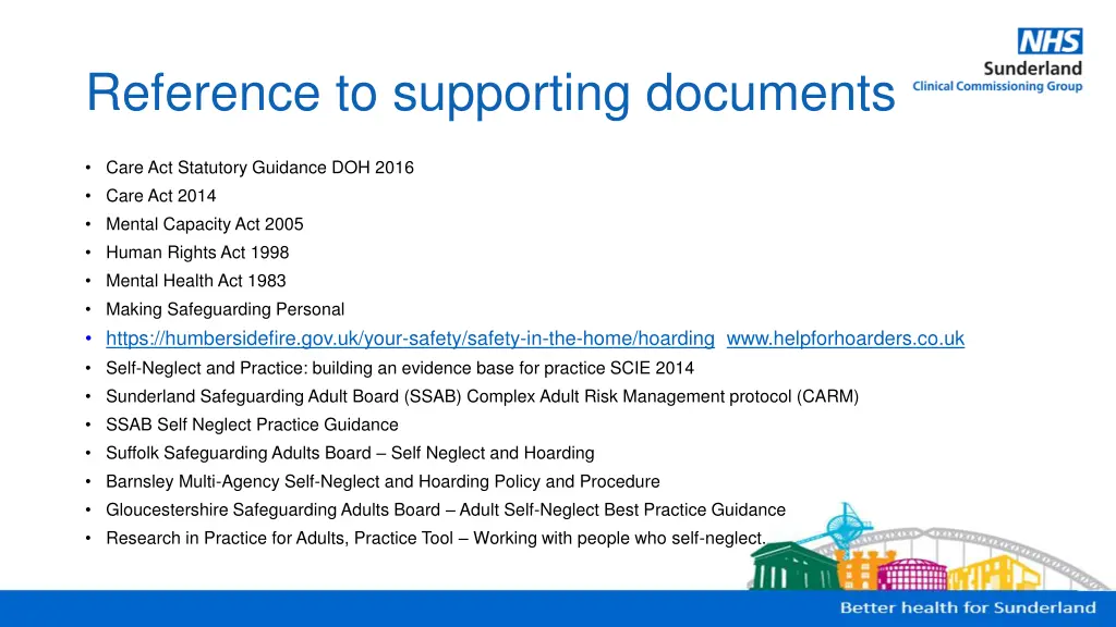 reference to supporting documents