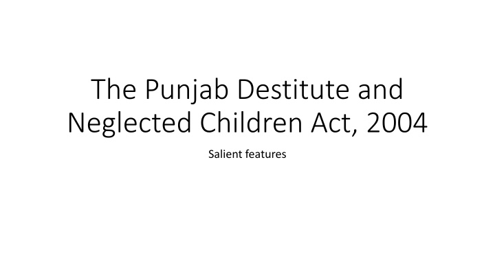 the punjab destitute and neglected children