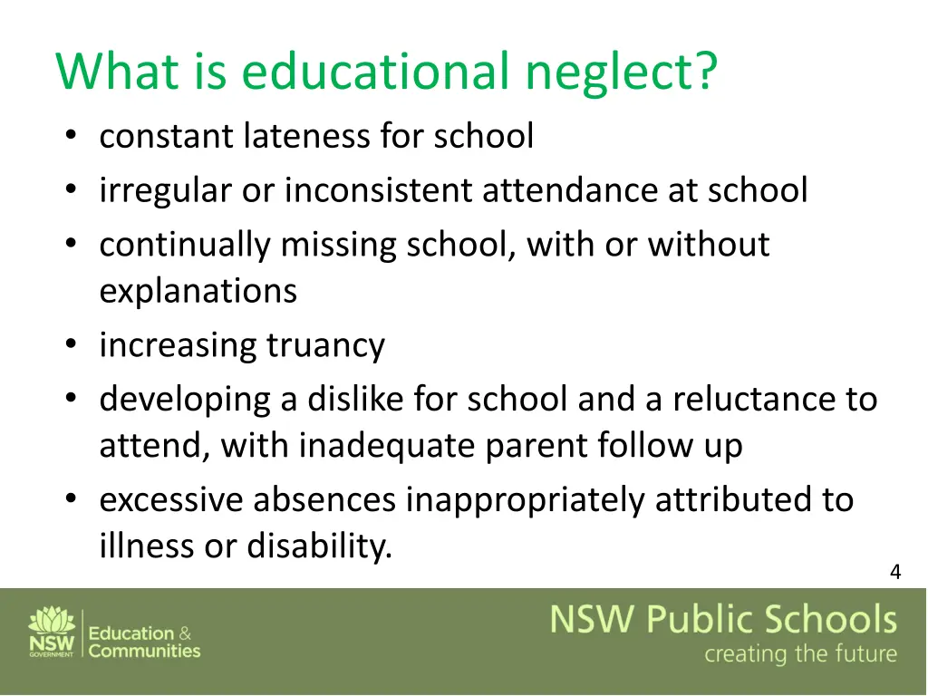 what is educational neglect constant lateness