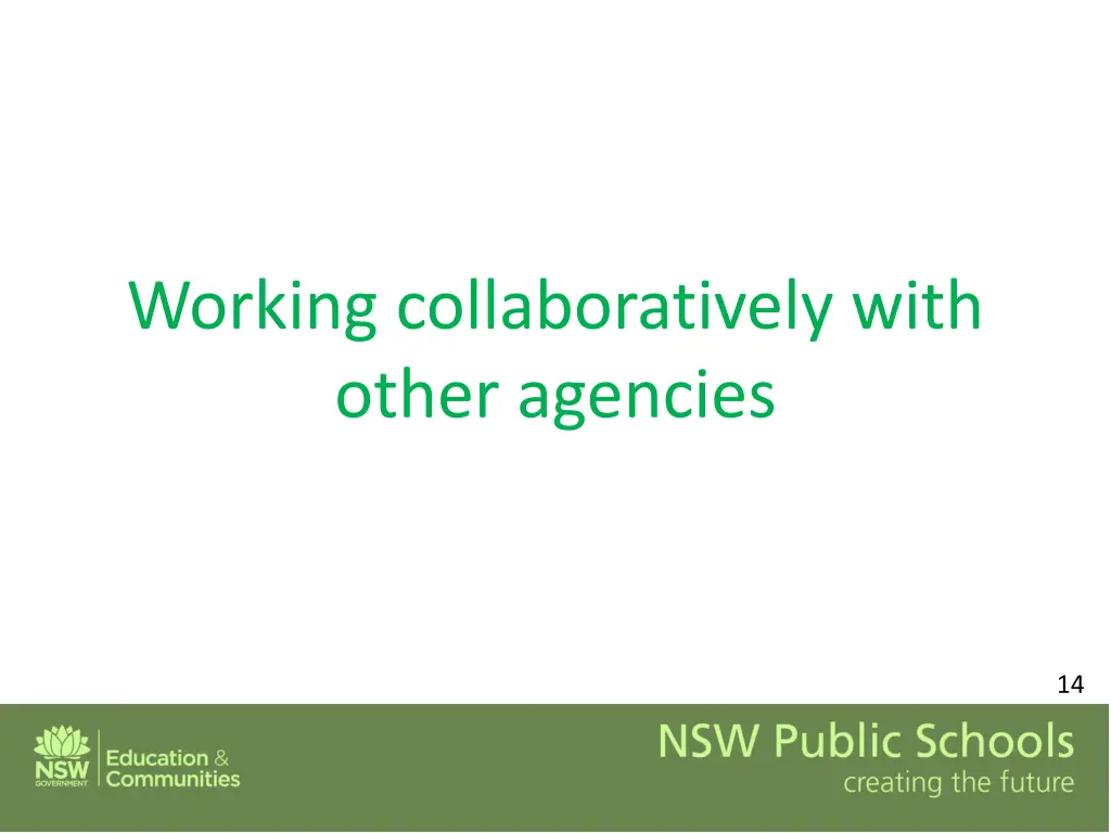 working collaboratively with other agencies