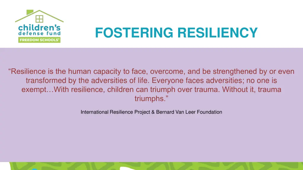 fostering resiliency