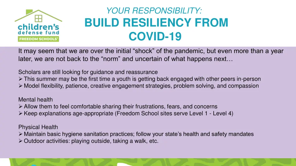 your responsibility build resiliency from covid 19