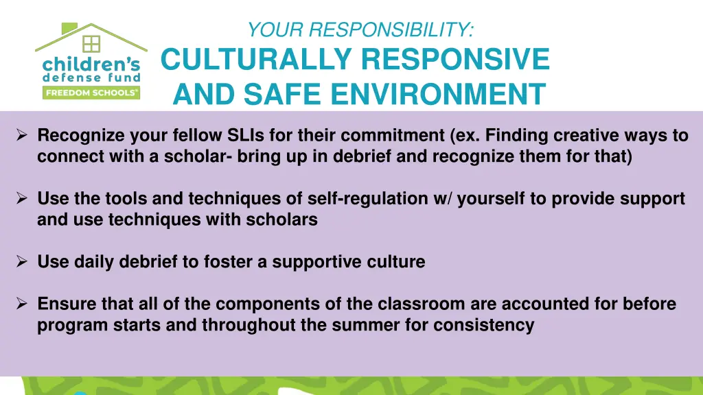 your responsibility culturally responsive