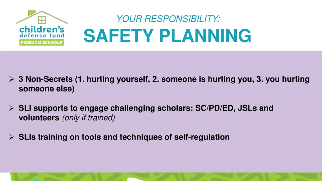 your responsibility safety planning