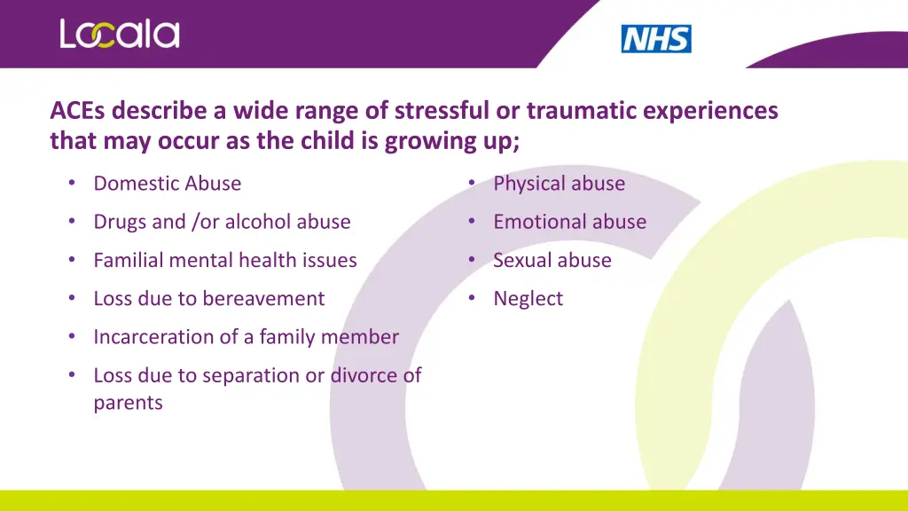 aces describe a wide range of stressful