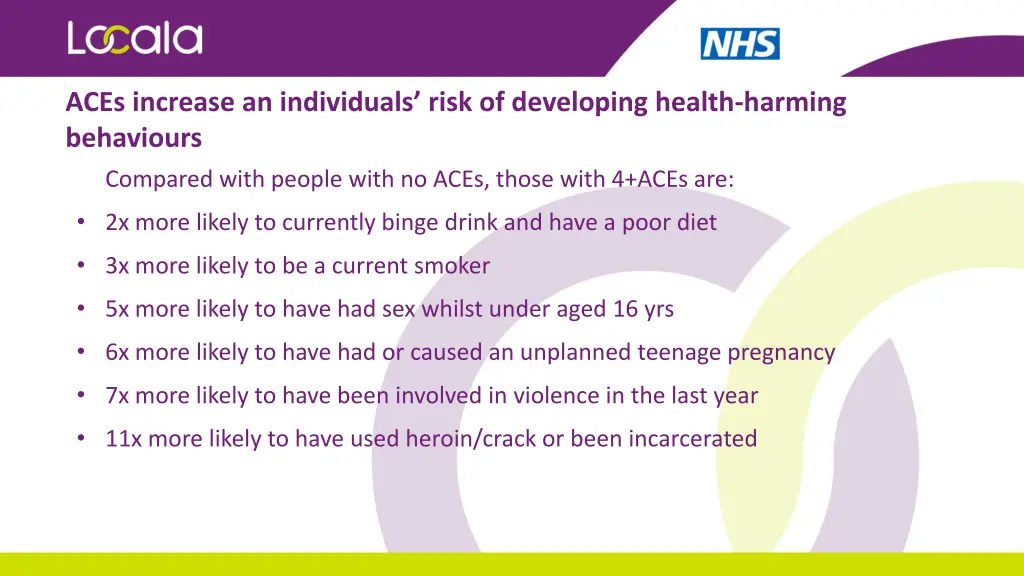 aces increase an individuals risk of developing