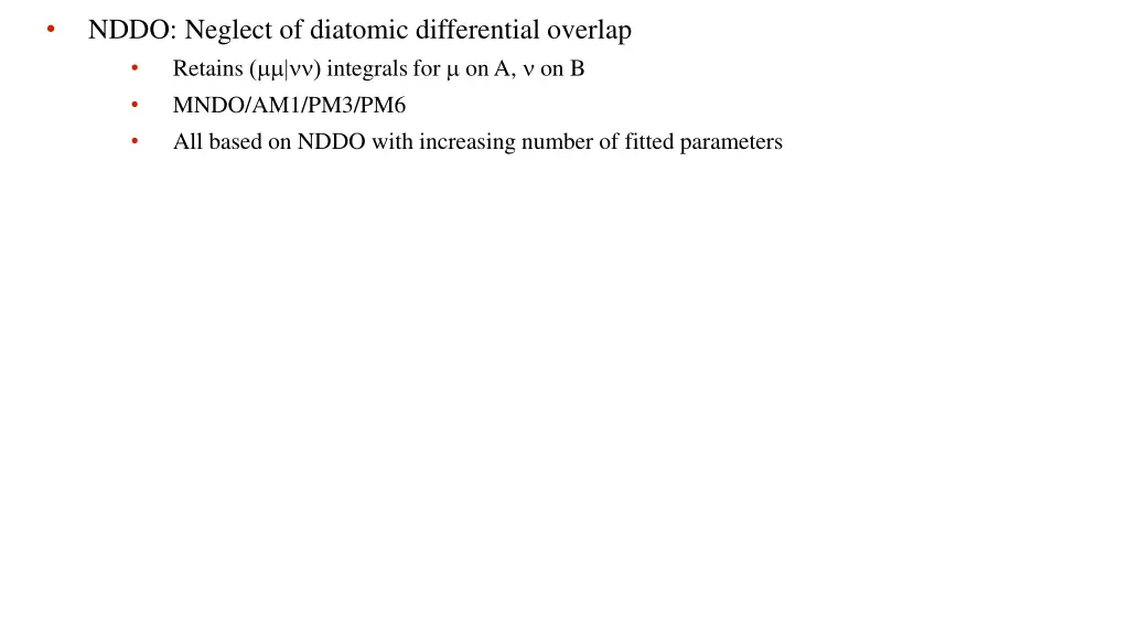 nddo neglect of diatomic differential overlap