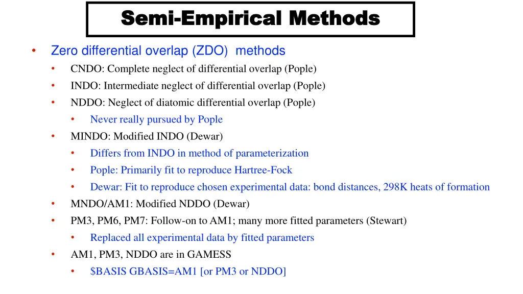 semi semi empirical methods empirical methods 2