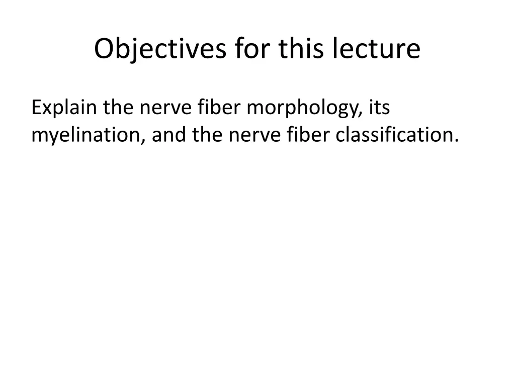 objectives for this lecture