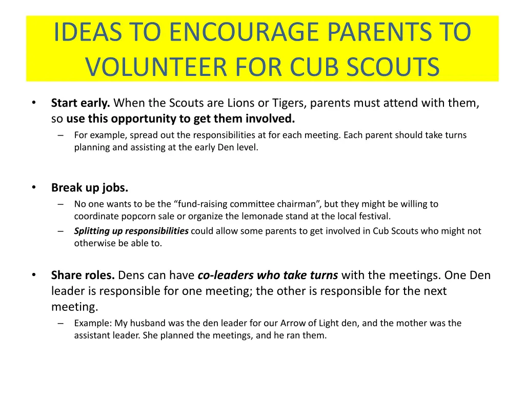 ideas to encourage parents to volunteer 1