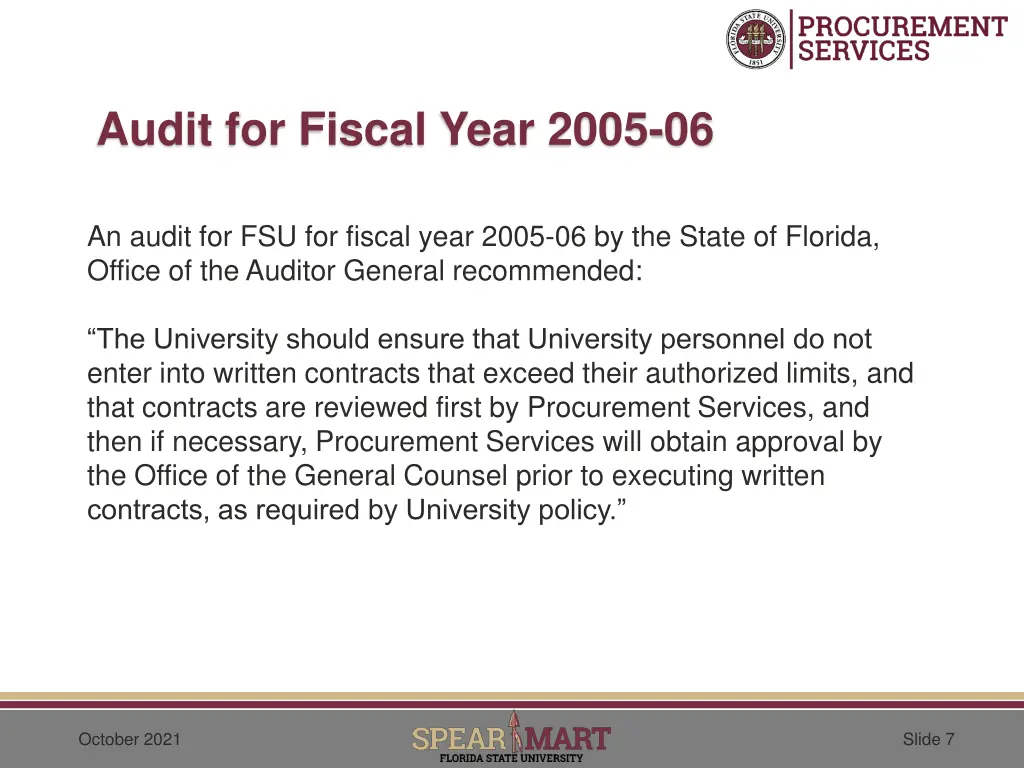 audit for fiscal year 2005 06