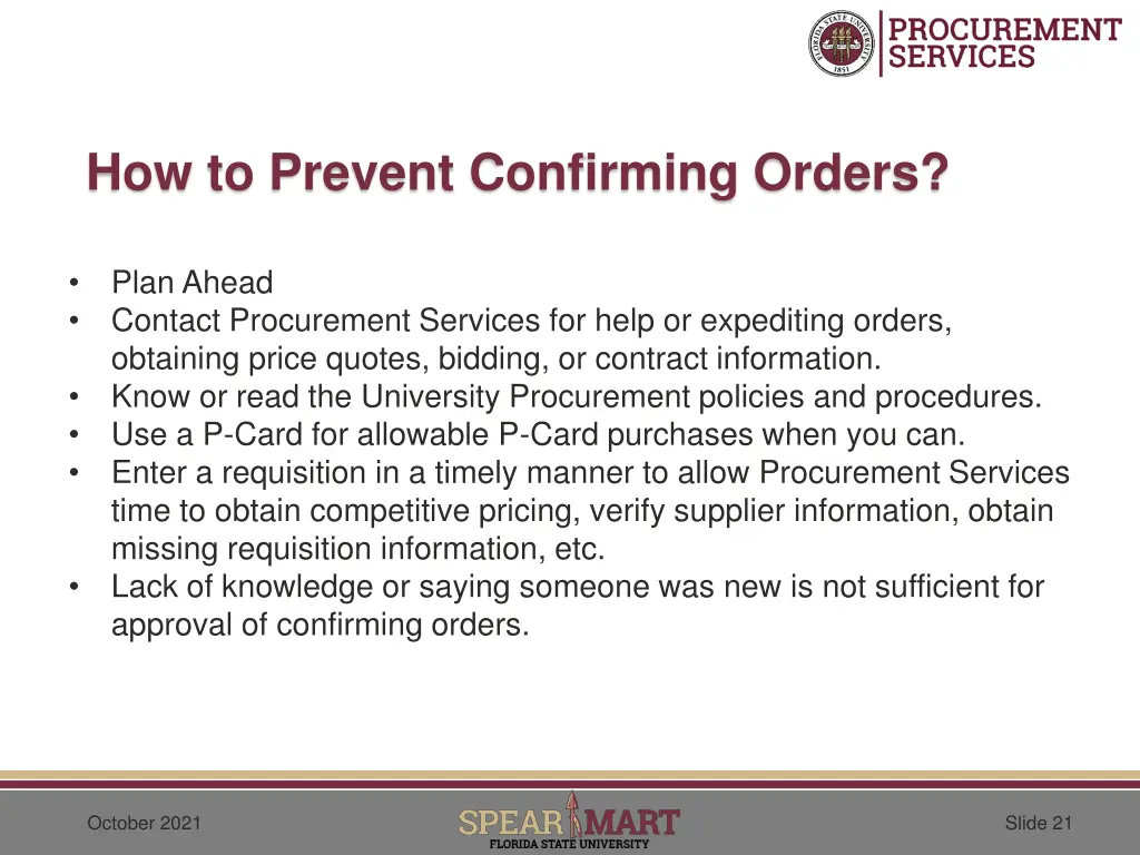 how to prevent confirming orders