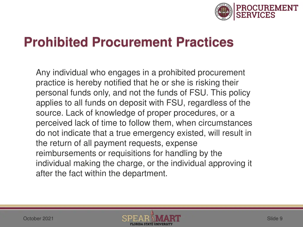 prohibited procurement practices 1