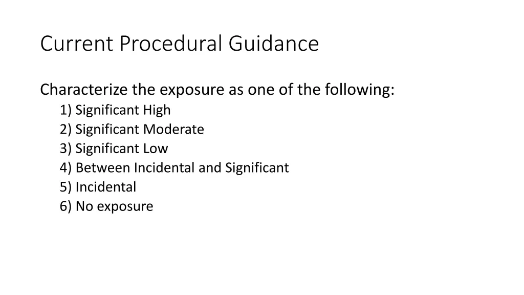 current procedural guidance