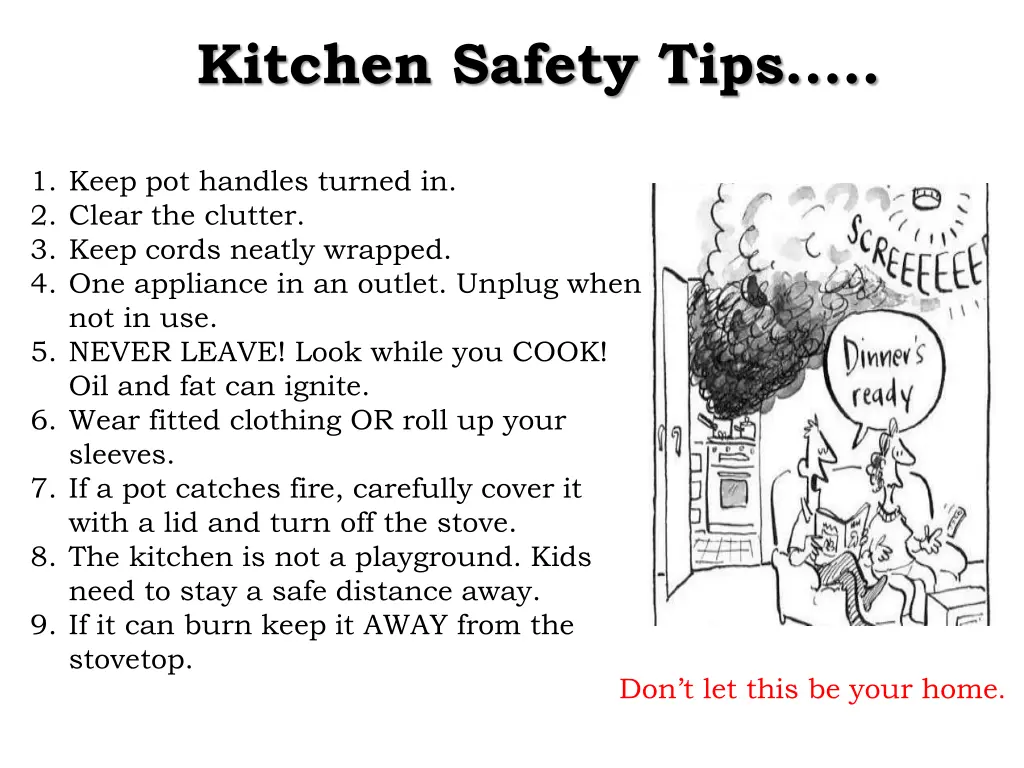 kitchen safety tips