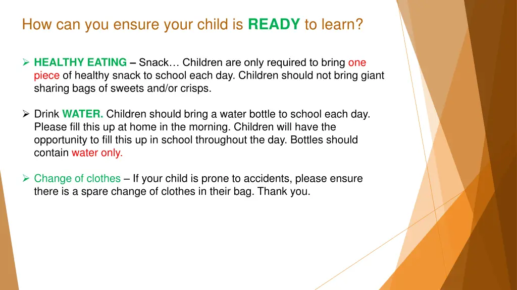 how can you ensure your child is ready to learn 1