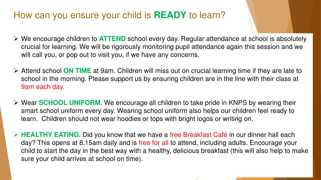 how can you ensure your child is ready to learn