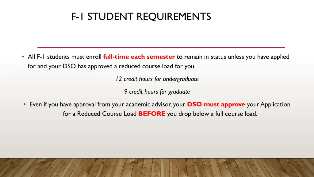 f 1 student requirements