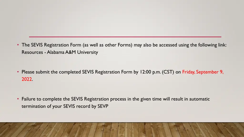 the sevis registration form as well as other