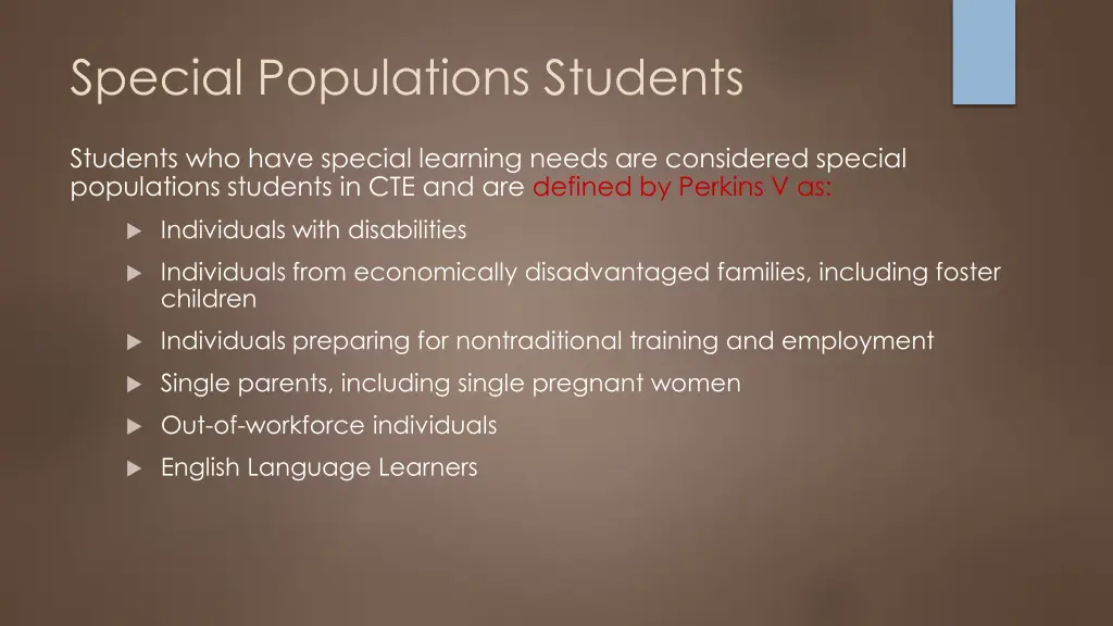 special populations students