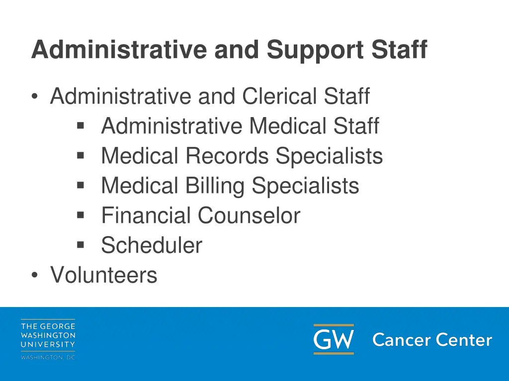 administrative and support staff