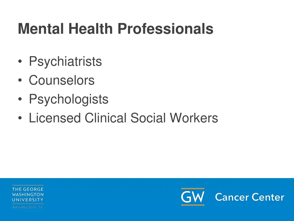 mental health professionals