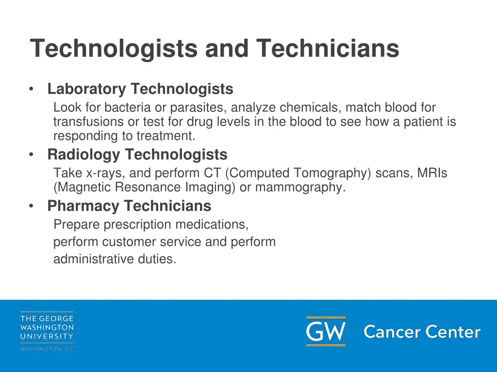 technologists and technicians