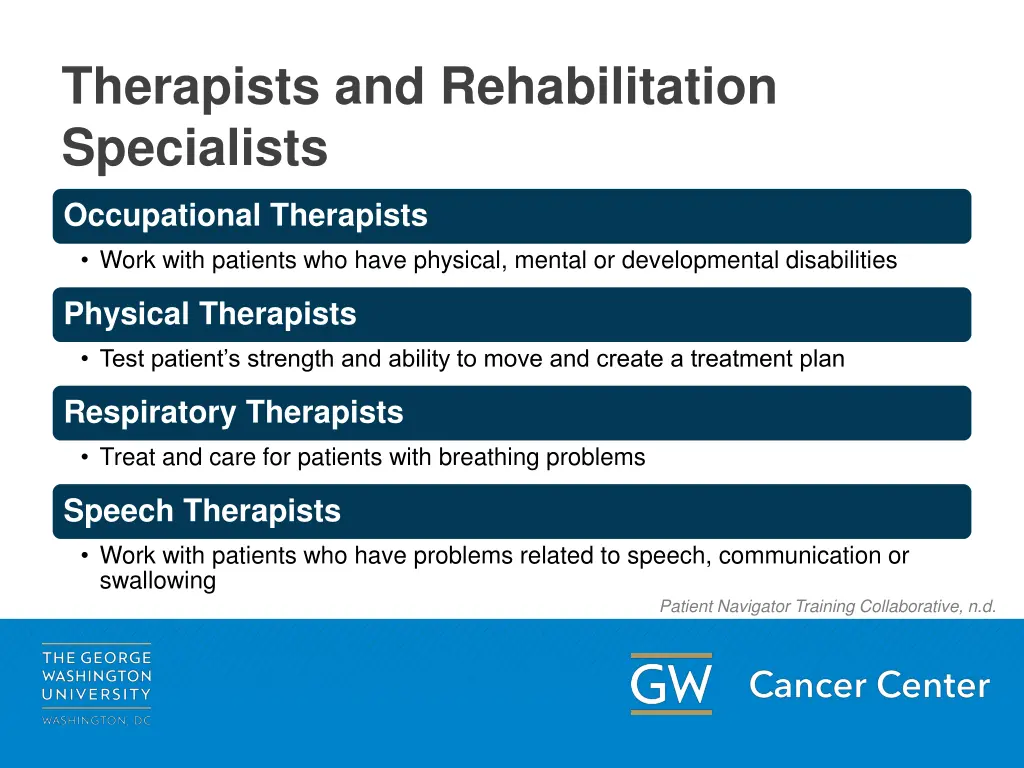 therapists and rehabilitation specialists