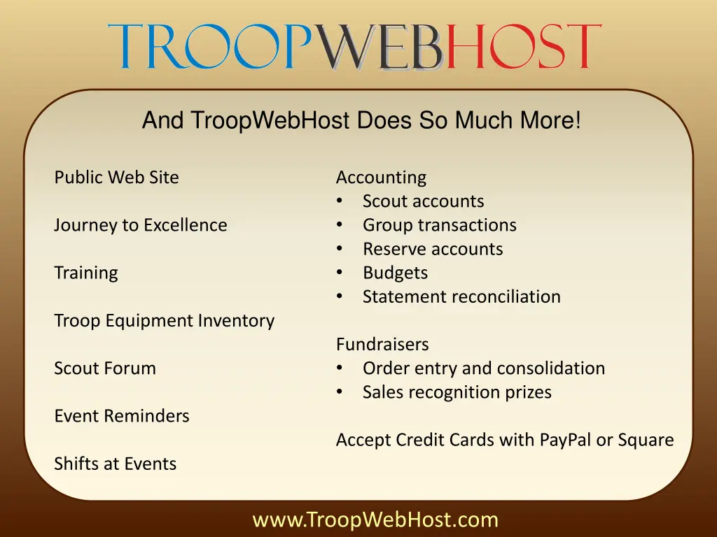 and troopwebhost does so much more