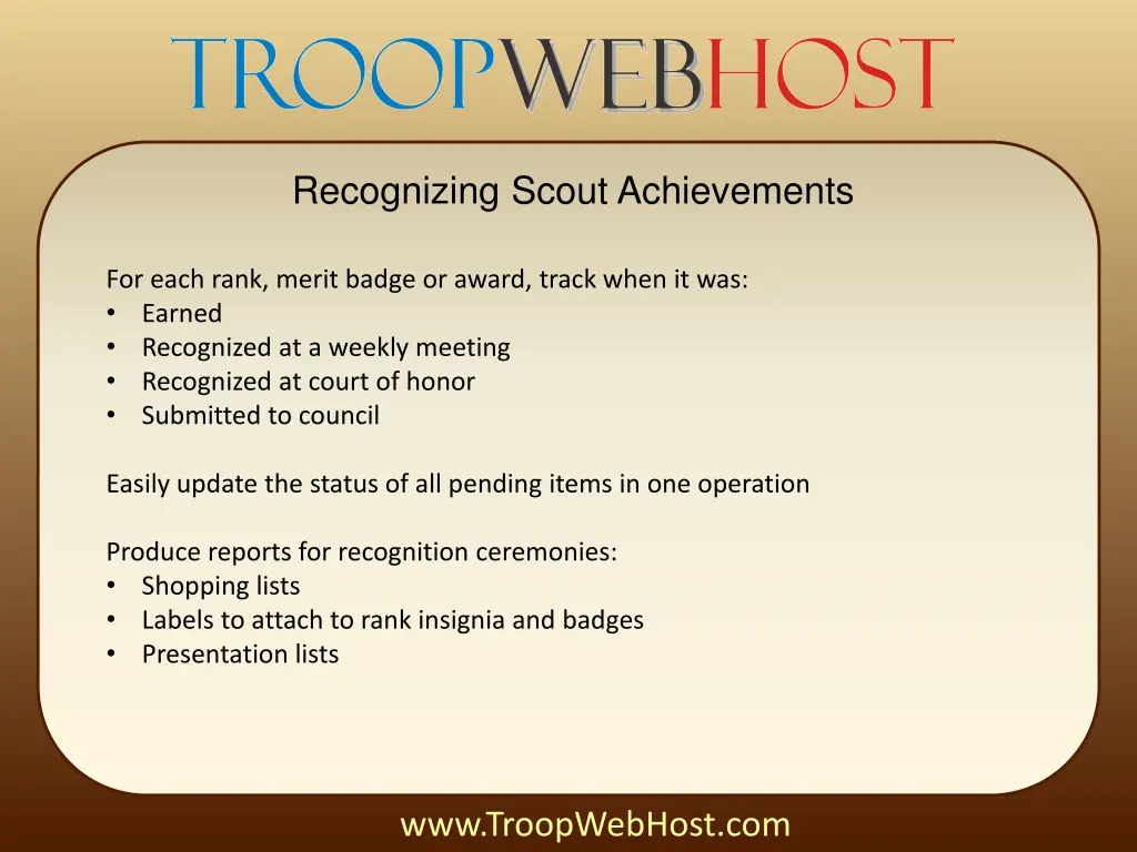 recognizing scout achievements