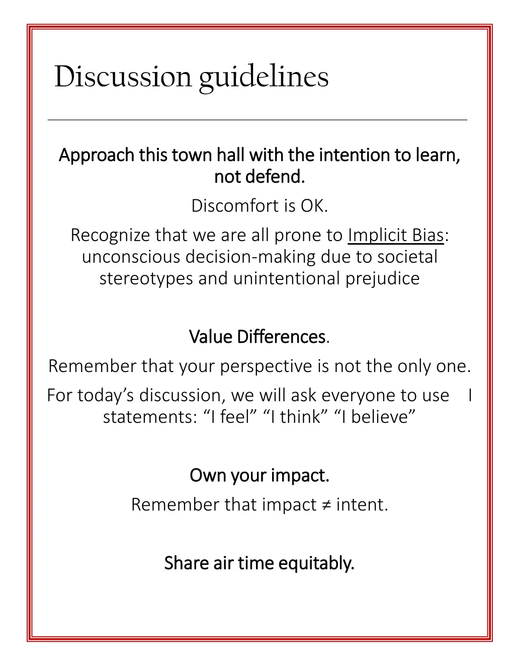 discussion guidelines