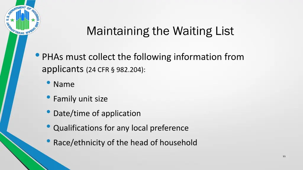 maintaining the waiting list