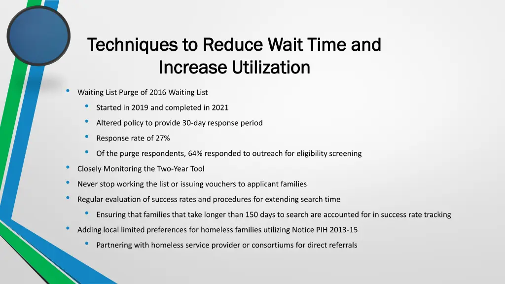 techniques to reduce wait time and techniques