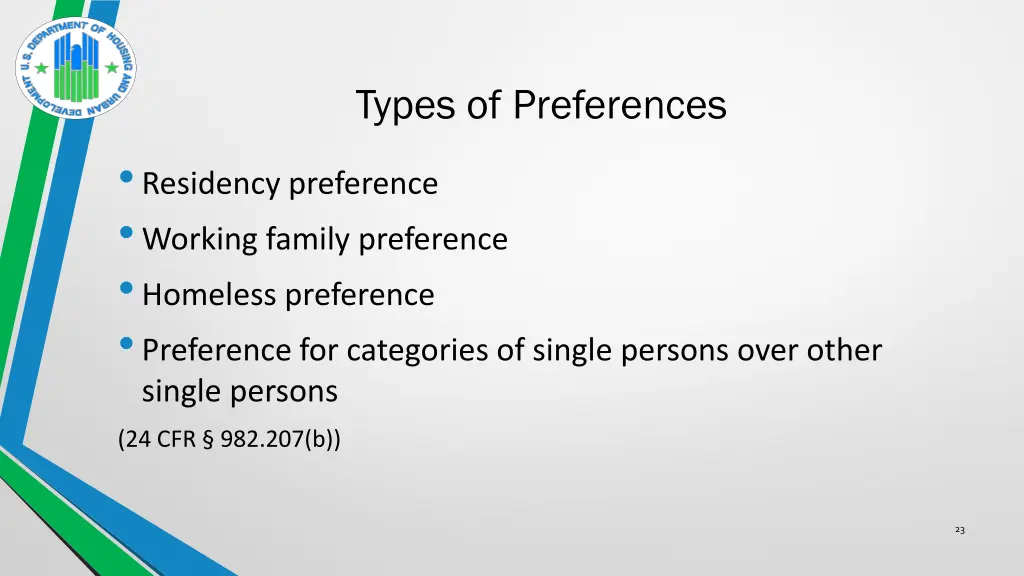 types of preferences