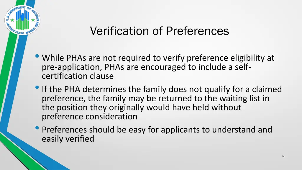 verification of preferences