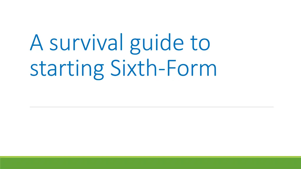 a survival guide to starting sixth form