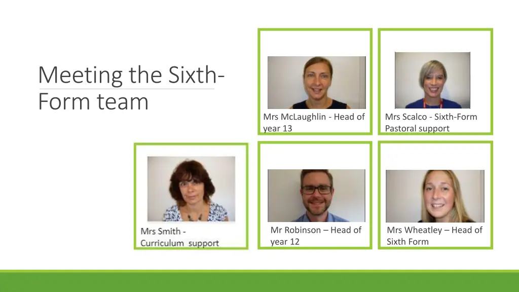 meeting the sixth form team