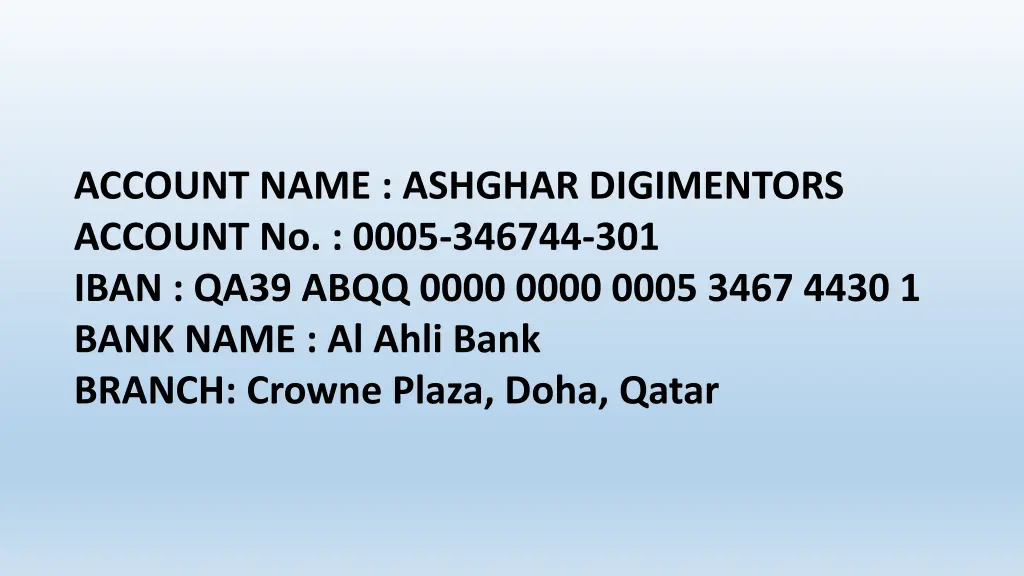 account name ashghar digimentors account no 0005