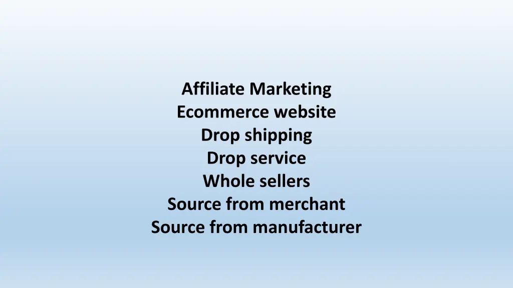 affiliate marketing ecommerce website drop