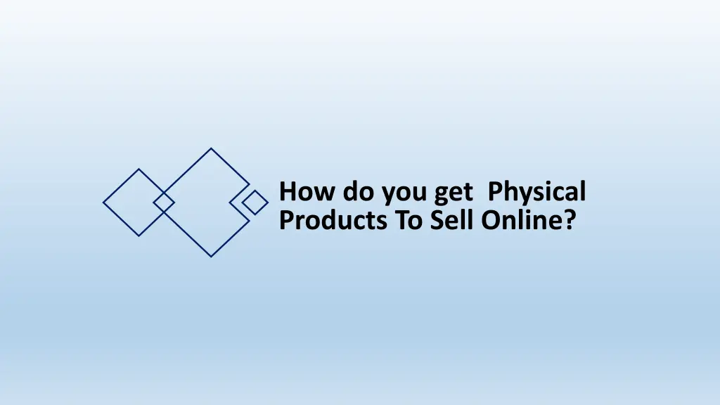 how do you get physical products to sell online