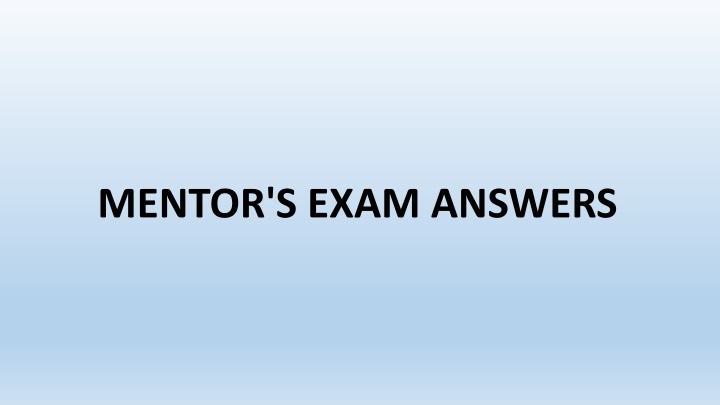 mentor s exam answers