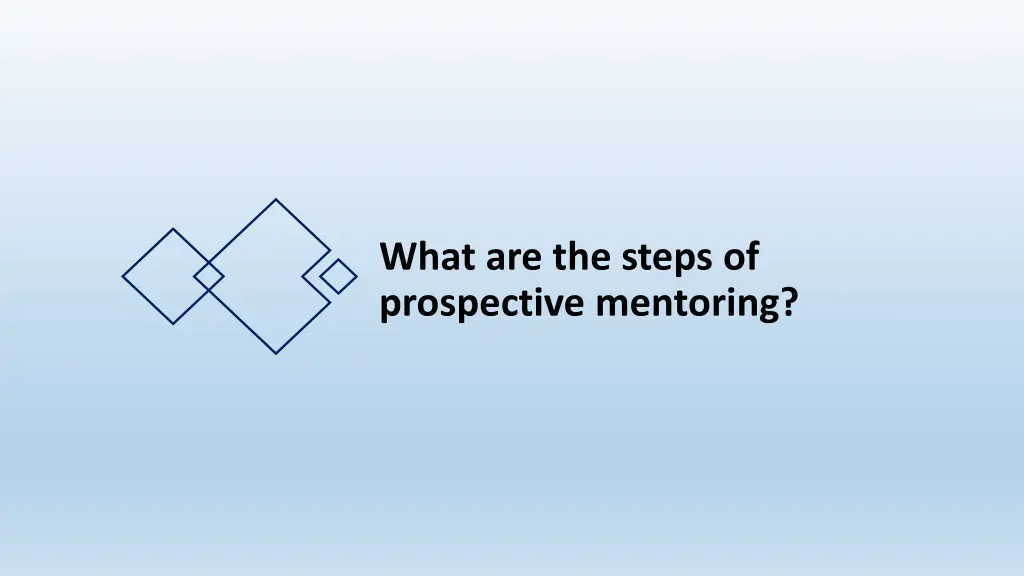 what are the steps of prospective mentoring