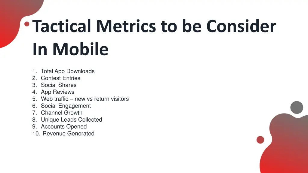 tactical metrics to be consider in mobile