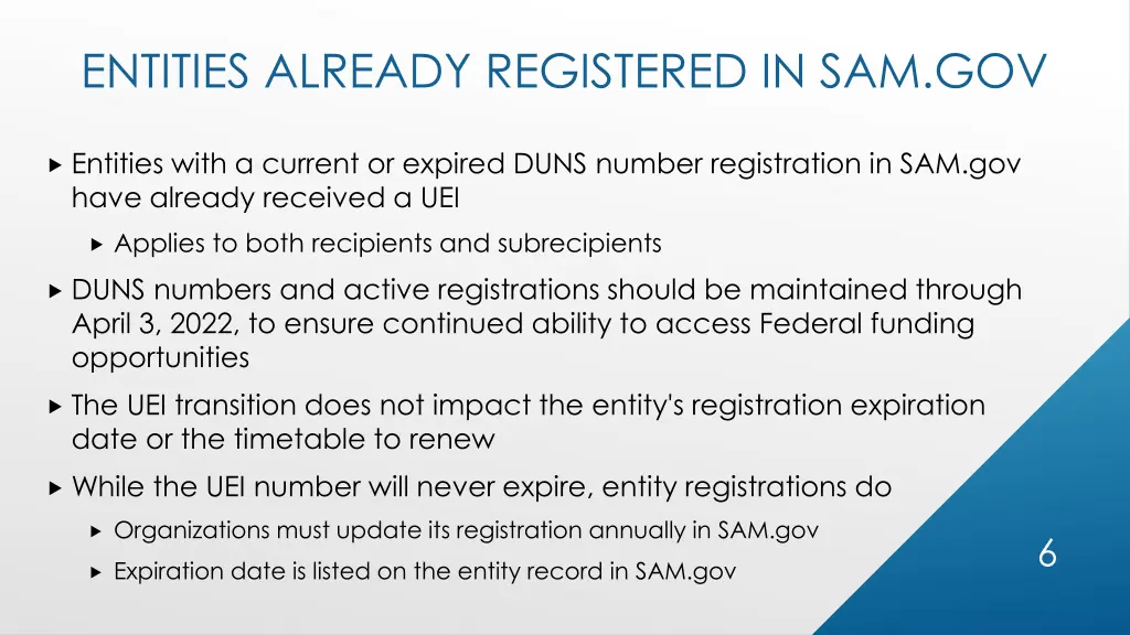 entities already registered in sam gov