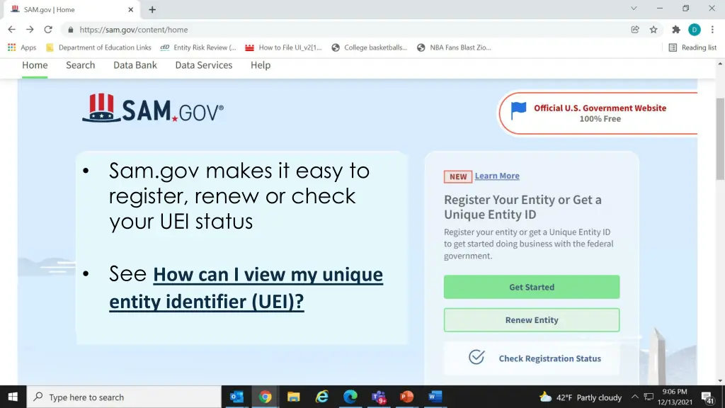 sam gov makes it easy to register renew or check